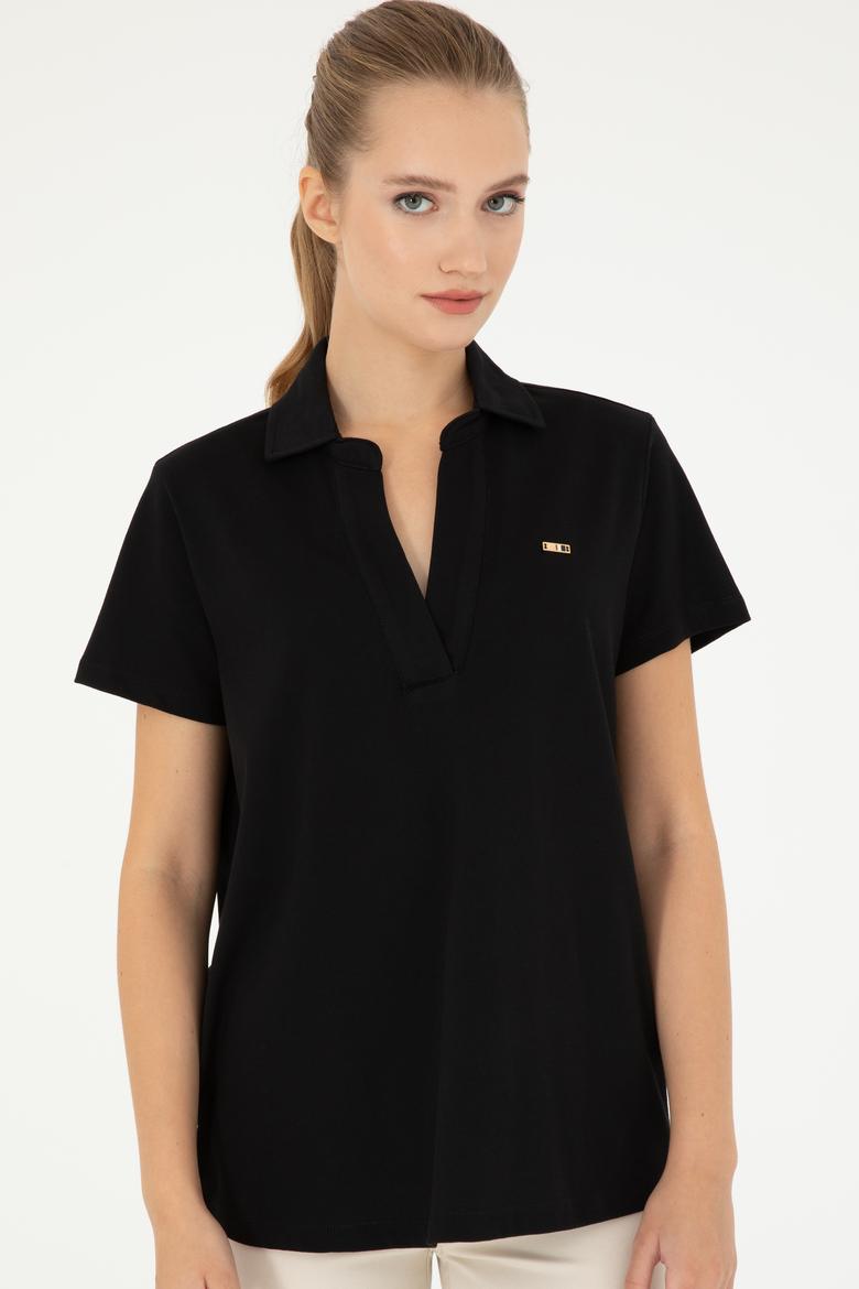 Kadın Siyah Basic Tişört - 50285853017