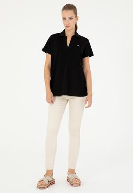 Kadın Siyah Basic Tişört - 50285853017