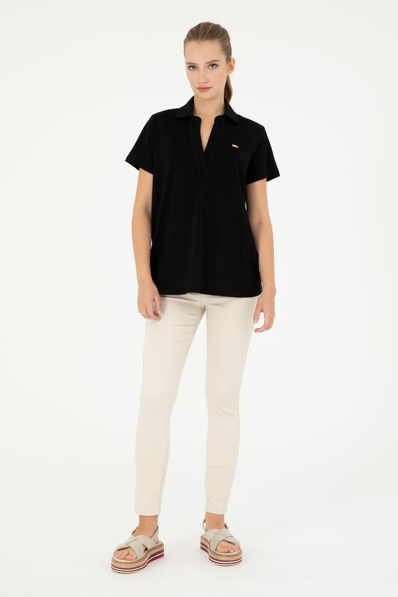 Kadın Siyah Basic Tişört - 50285853017