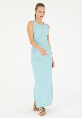 Kadın Mint Bisiklet Yaka Örme Elbise - 50281817005