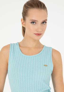 Kadın Mint Bisiklet Yaka Örme Elbise - 50281817005