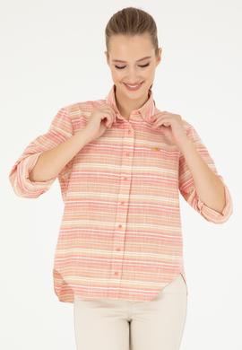 Kadın Somon Uzun Kollu Gömlek - 50283556004