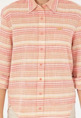 Kadın Somon Uzun Kollu Gömlek - 50283556004