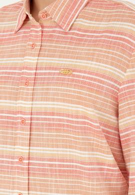 Kadın Somon Uzun Kollu Gömlek - 50283556004