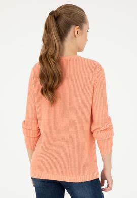 Kadın Somon Bisiklet Yaka Kazak - 50293054016