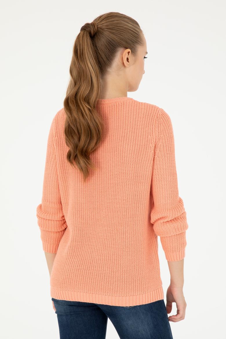 Kadın Somon Bisiklet Yaka Kazak - 50293054016