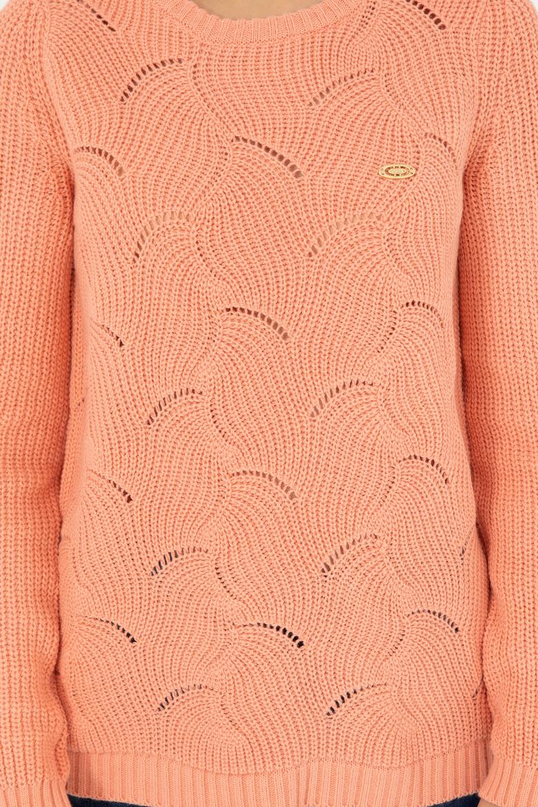 Kadın Somon Bisiklet Yaka Kazak - 50293054016