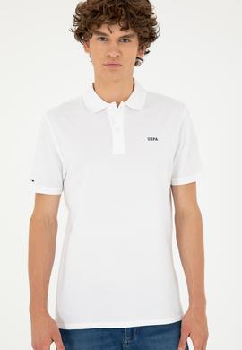 Erkek Regular Fit Polo Yaka Beyaz Basic Tişört - 50284641001