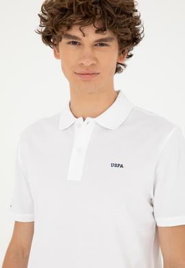 Erkek Regular Fit Polo Yaka Beyaz Basic Tişört - 50284641001