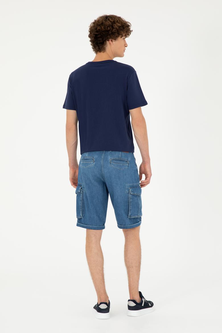 Erkek Açık Mavi Jean Şort - 50288959009