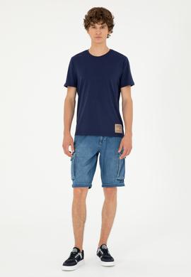 Erkek Açık Mavi Jean Şort - 50288959009