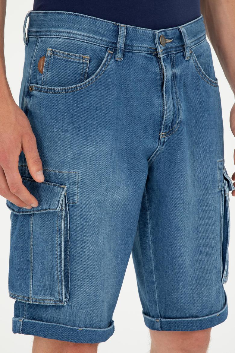 Erkek Açık Mavi Jean Şort - 50288959009