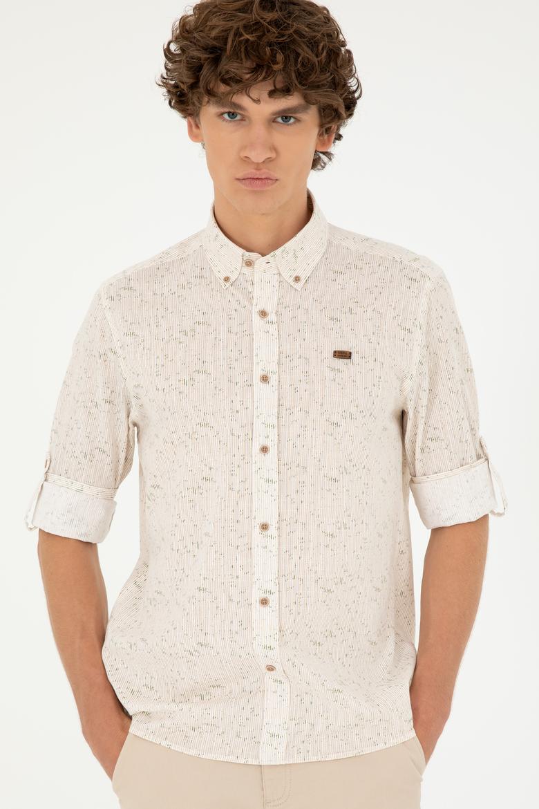 Erkek Haki Uzun Kollu Gömlek - 50288660016