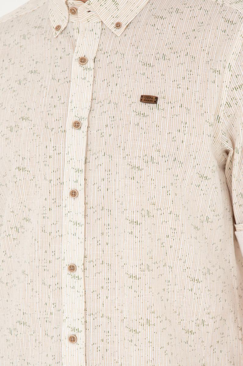 Erkek Haki Uzun Kollu Gömlek