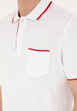 Erkek Regular Fit Polo Yaka Beyaz Tişört - 50287108011