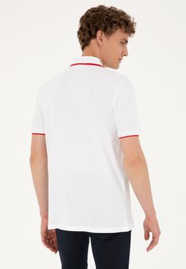 Erkek Regular Fit Polo Yaka Beyaz Tişört - 50287108011