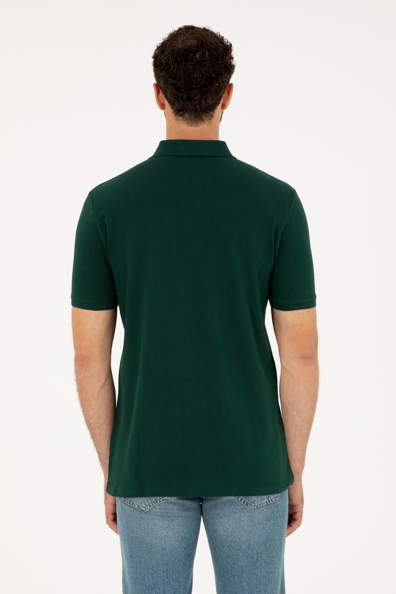 Erkek Koyu Yeşil Basic Tişört - 50284641334