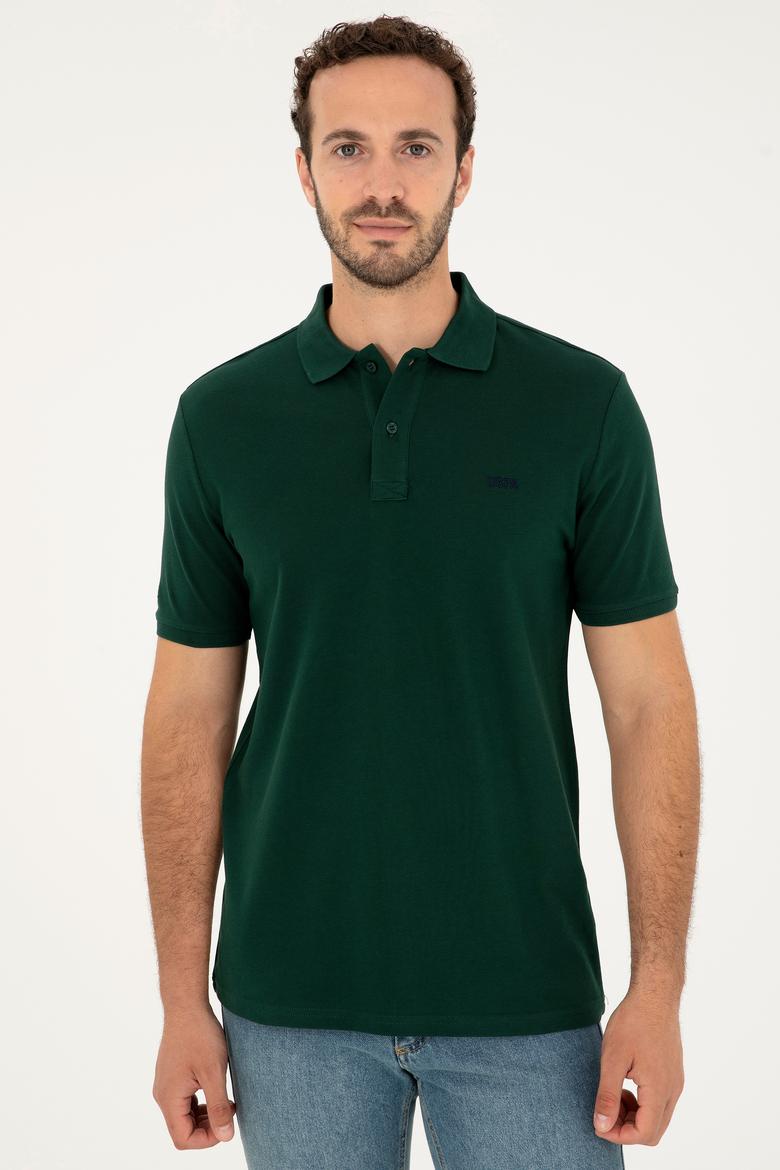 Erkek Koyu Yeşil Basic Tişört - 50284641334