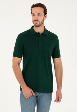 Erkek Koyu Yeşil Basic Tişört - 50284641334