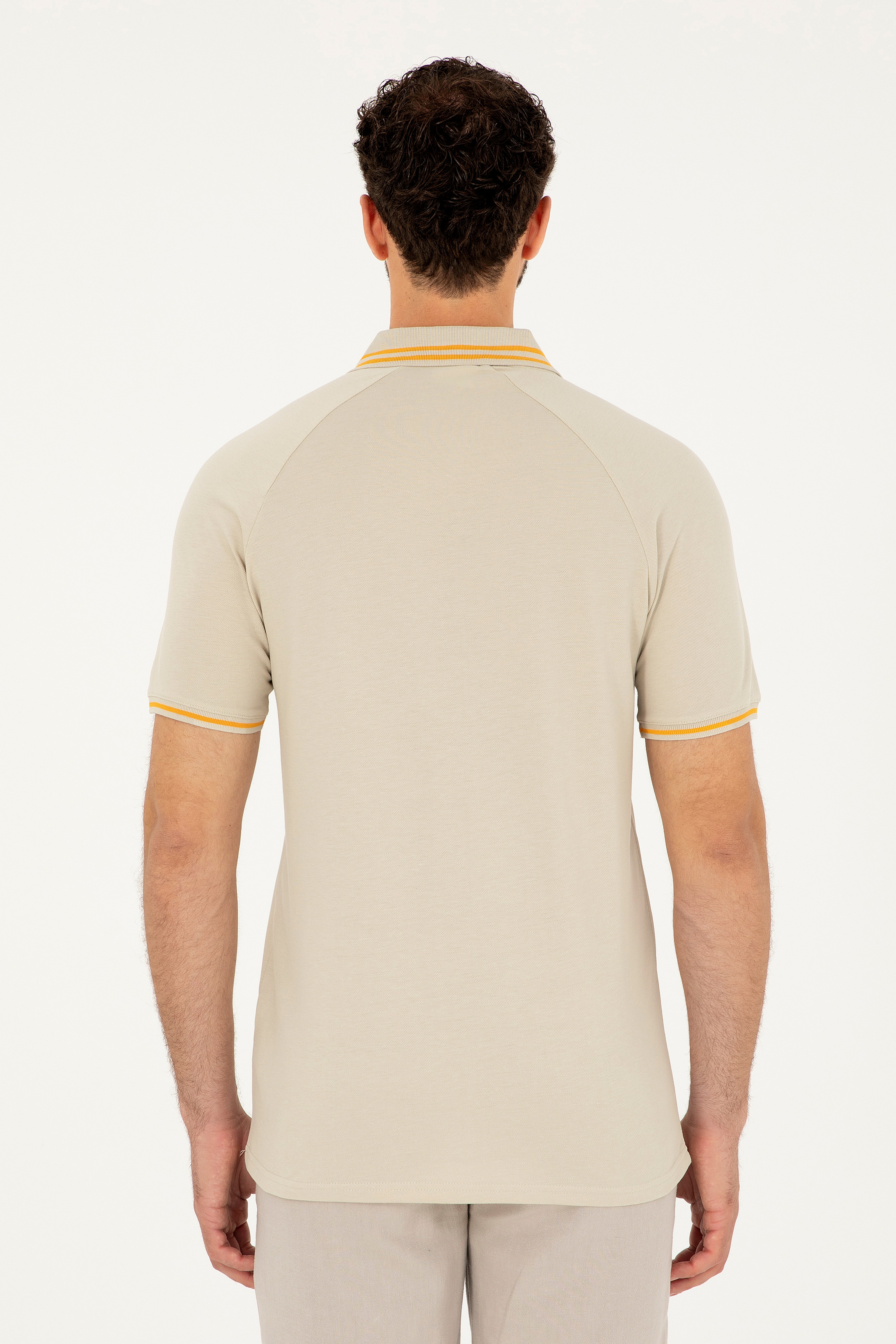 Erkek Regular Fit Polo Yaka Taş Tişört - Image 5