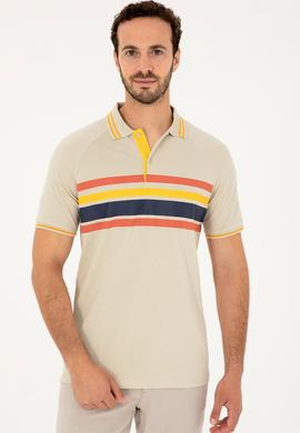 Erkek Regular Fit Polo Yaka Taş Tişört - 50287106017