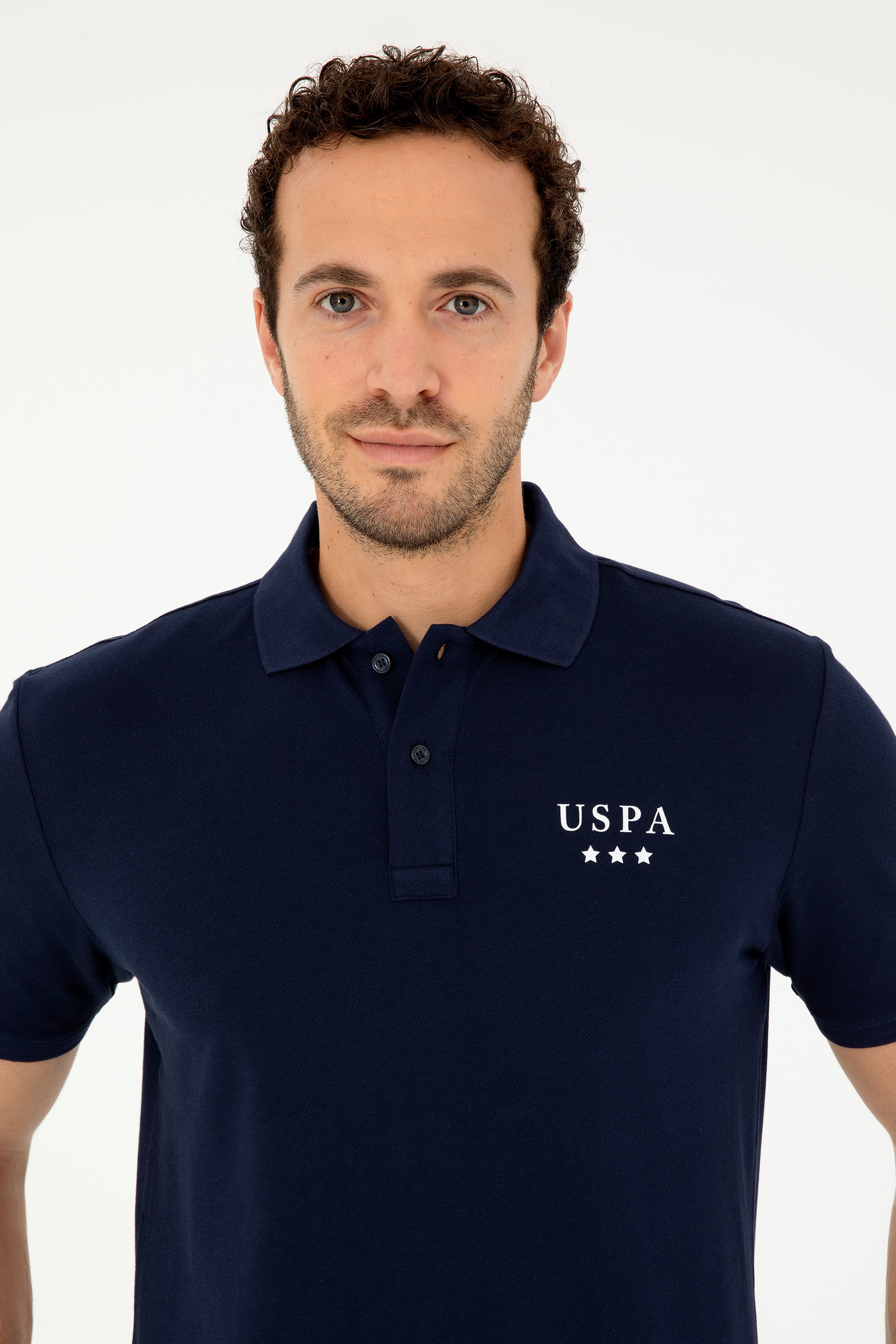 Erkek Regular Fit Polo Yaka Lacivert Tişört - Image 2