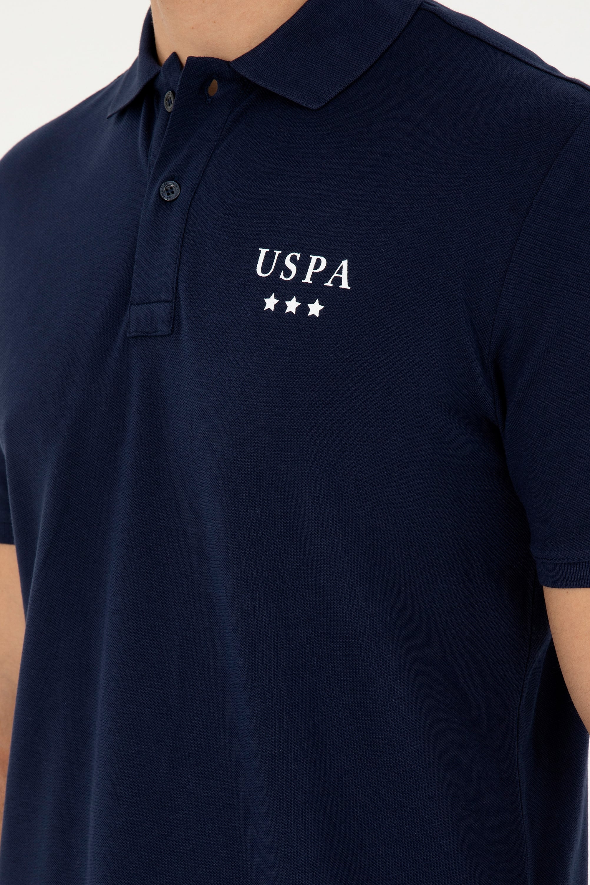 Erkek Regular Fit Polo Yaka Lacivert Tişört - Image 7