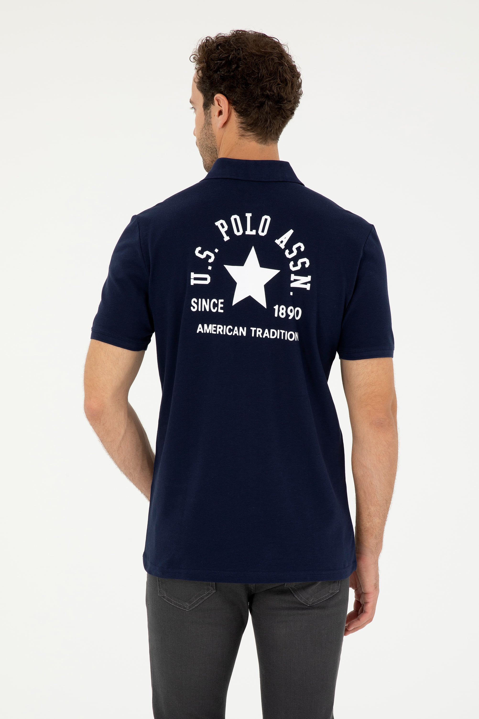 Erkek Regular Fit Polo Yaka Lacivert Tişört