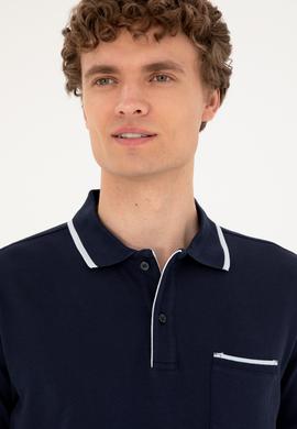 Erkek Regular Fit Polo Yaka Lacivert Tişört - 50287108009