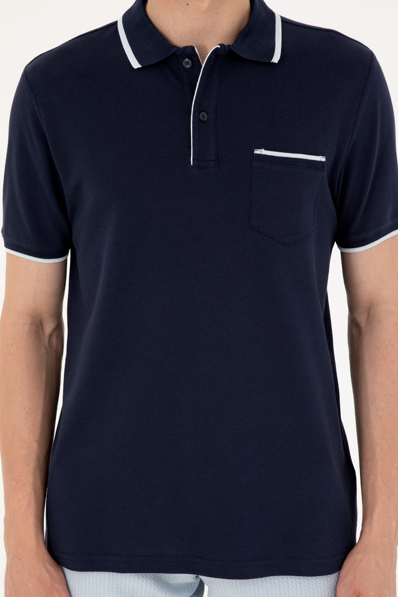 Erkek Regular Fit Polo Yaka Lacivert Tişört - 50287108009