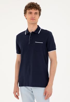 Erkek Regular Fit Polo Yaka Lacivert Tişört - 50287108009