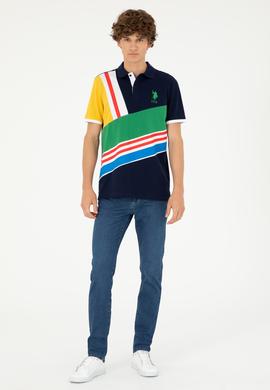 Erkek Regular Fit Polo Yaka Lacivert Tişört - 50281526026