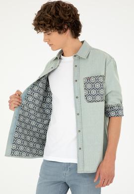 Erkek Açık Mavi Jean Gömlek - 50281953009