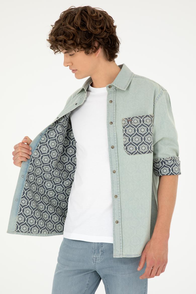 Erkek Açık Mavi Jean Gömlek - 50281953009