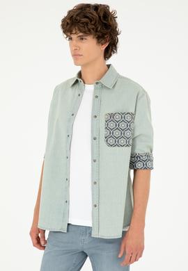 Erkek Açık Mavi Jean Gömlek - 50281953009