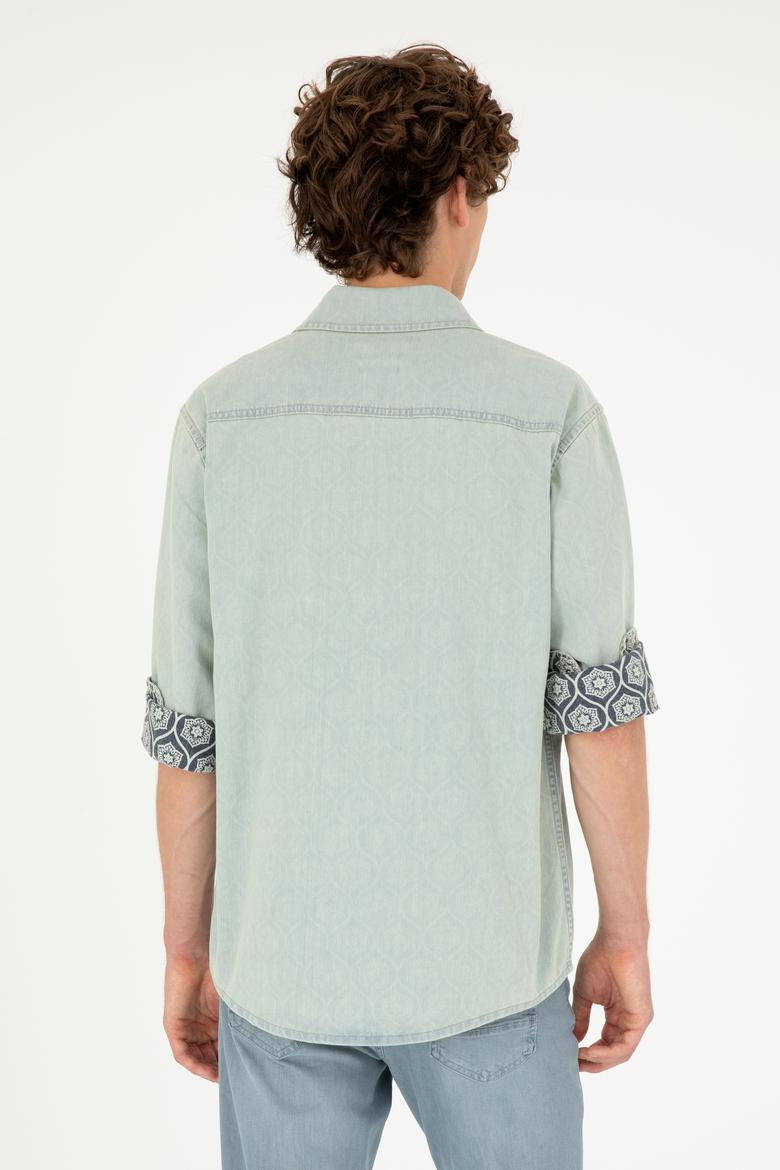 Erkek Açık Mavi Jean Gömlek - 50281953009