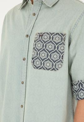 Erkek Açık Mavi Jean Gömlek - 50281953009