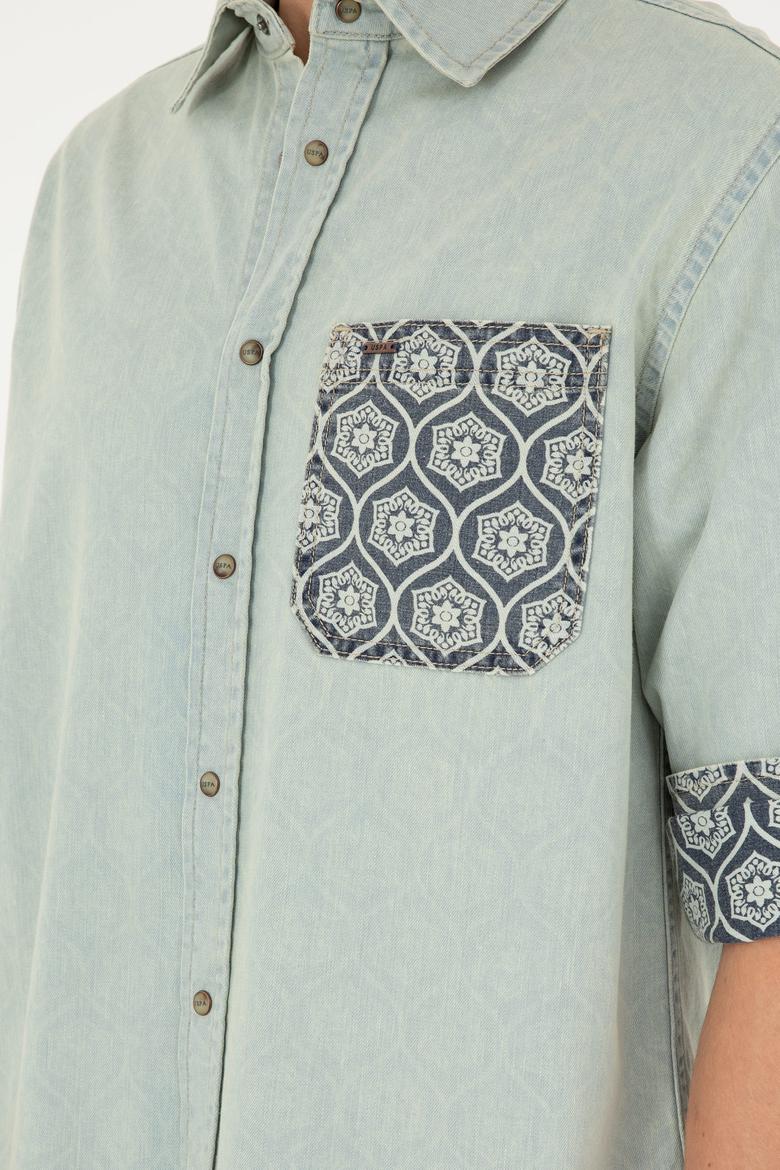 Erkek Açık Mavi Jean Gömlek - 50281953009