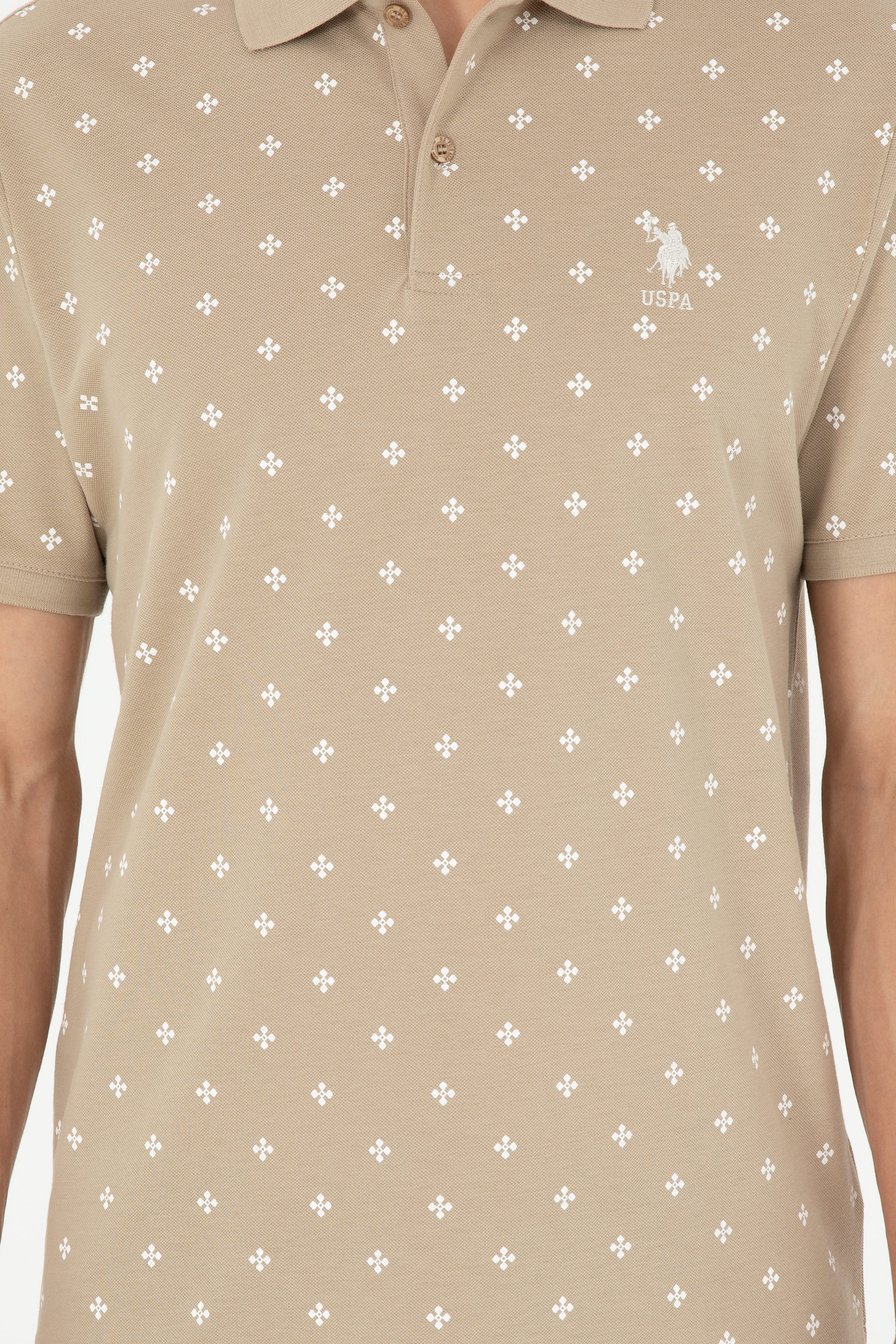 Erkek Regular Fit Polo Yaka Açık Haki Tişört