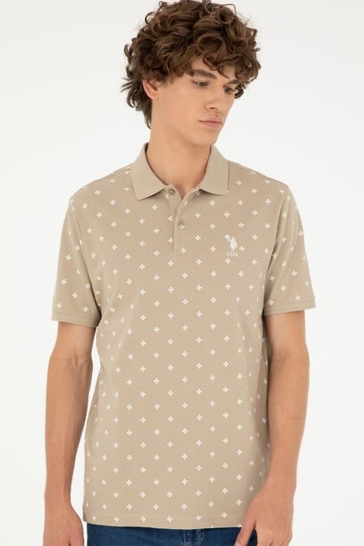 Erkek Regular Fit Polo Yaka Açık Haki Tişört