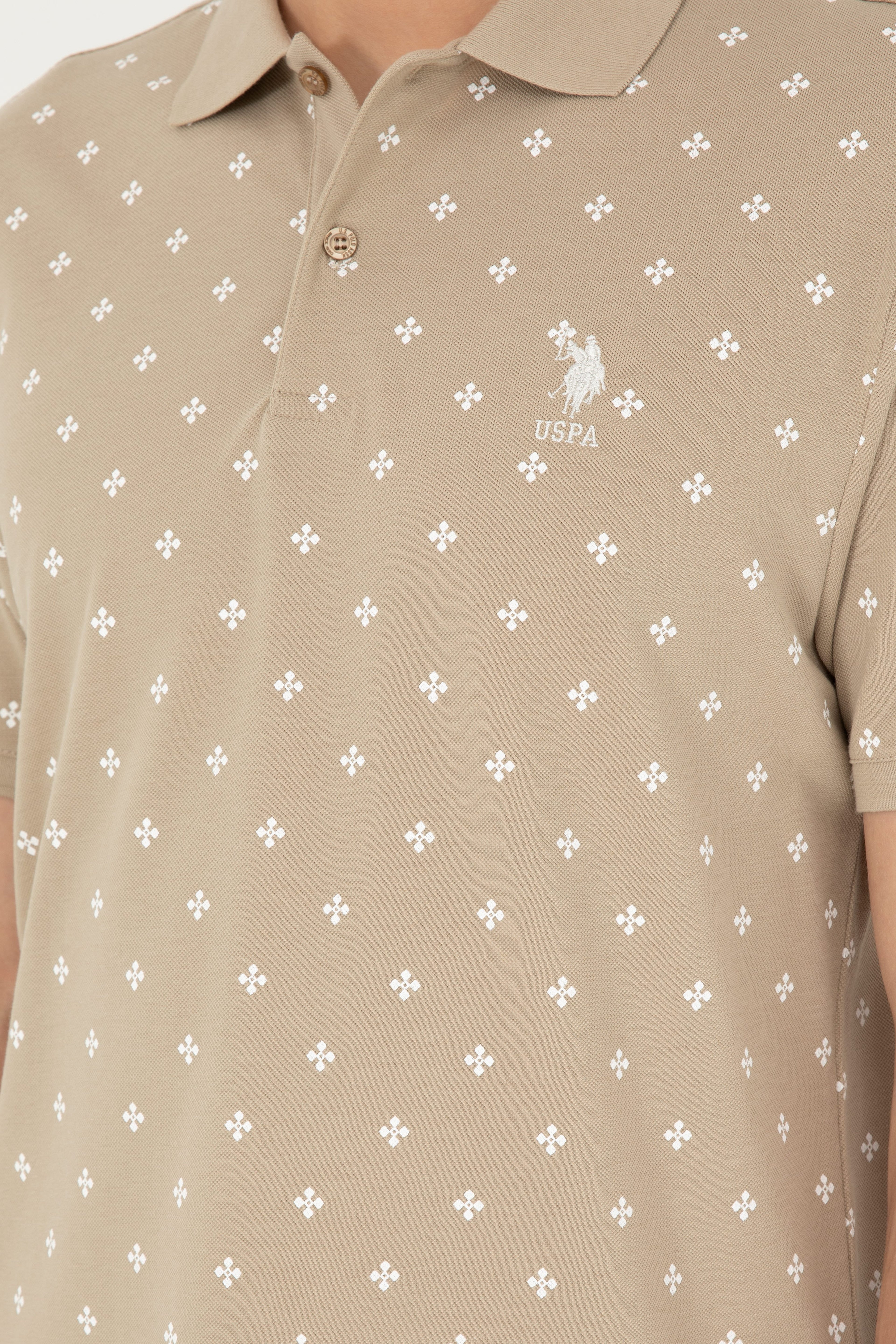 Erkek Regular Fit Polo Yaka Açık Haki Tişört - Image 7