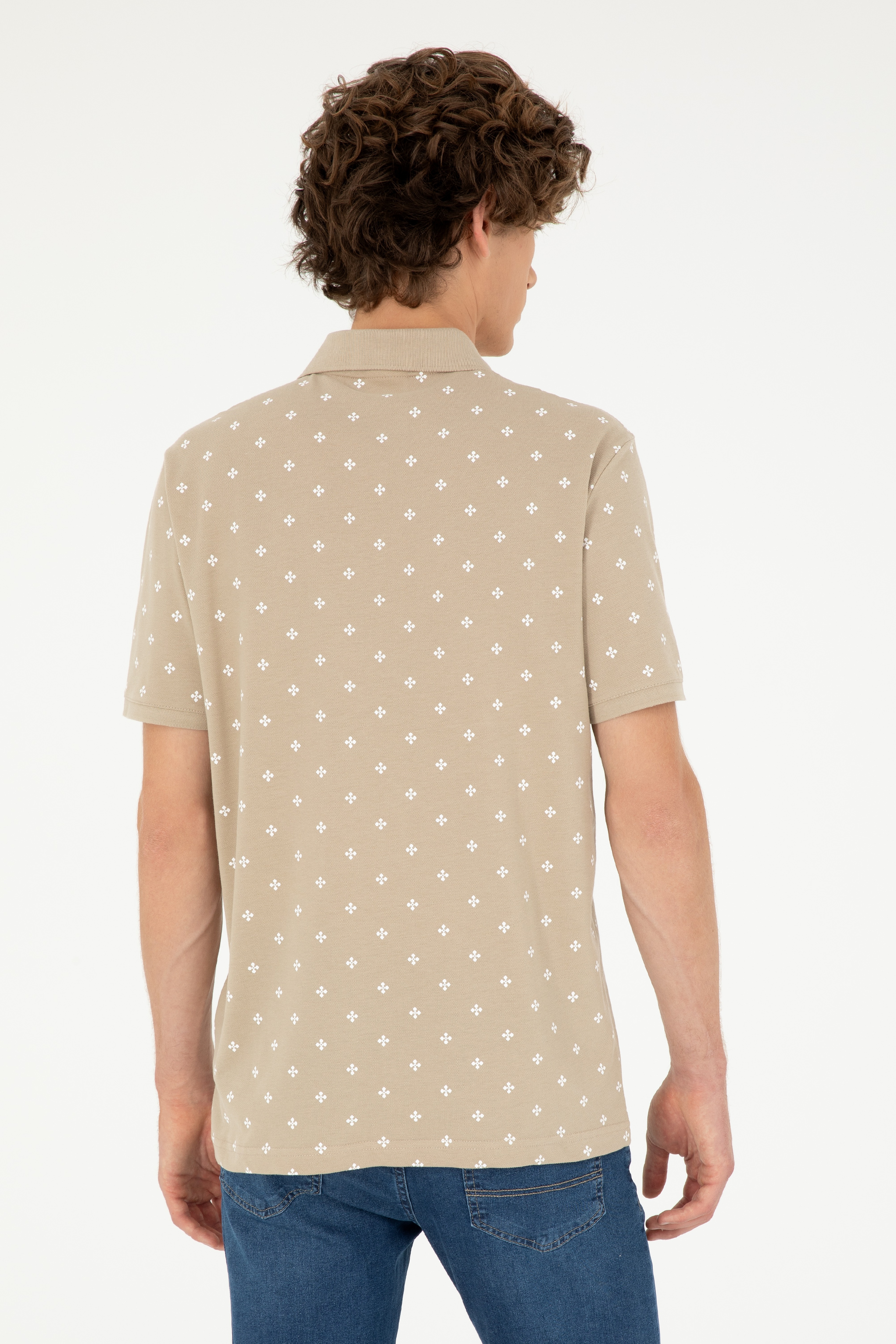 Erkek Regular Fit Polo Yaka Açık Haki Tişört - Image 5