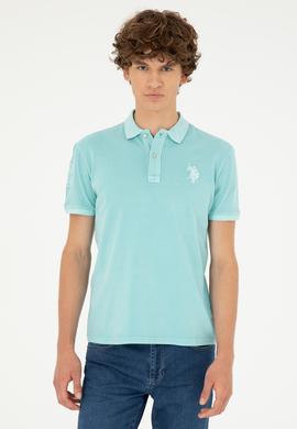 Erkek Slim Fit Polo Yaka Mint Basic Tişört - 50279591026