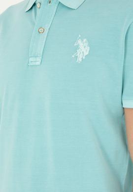 Erkek Slim Fit Polo Yaka Mint Basic Tişört - 50279591026