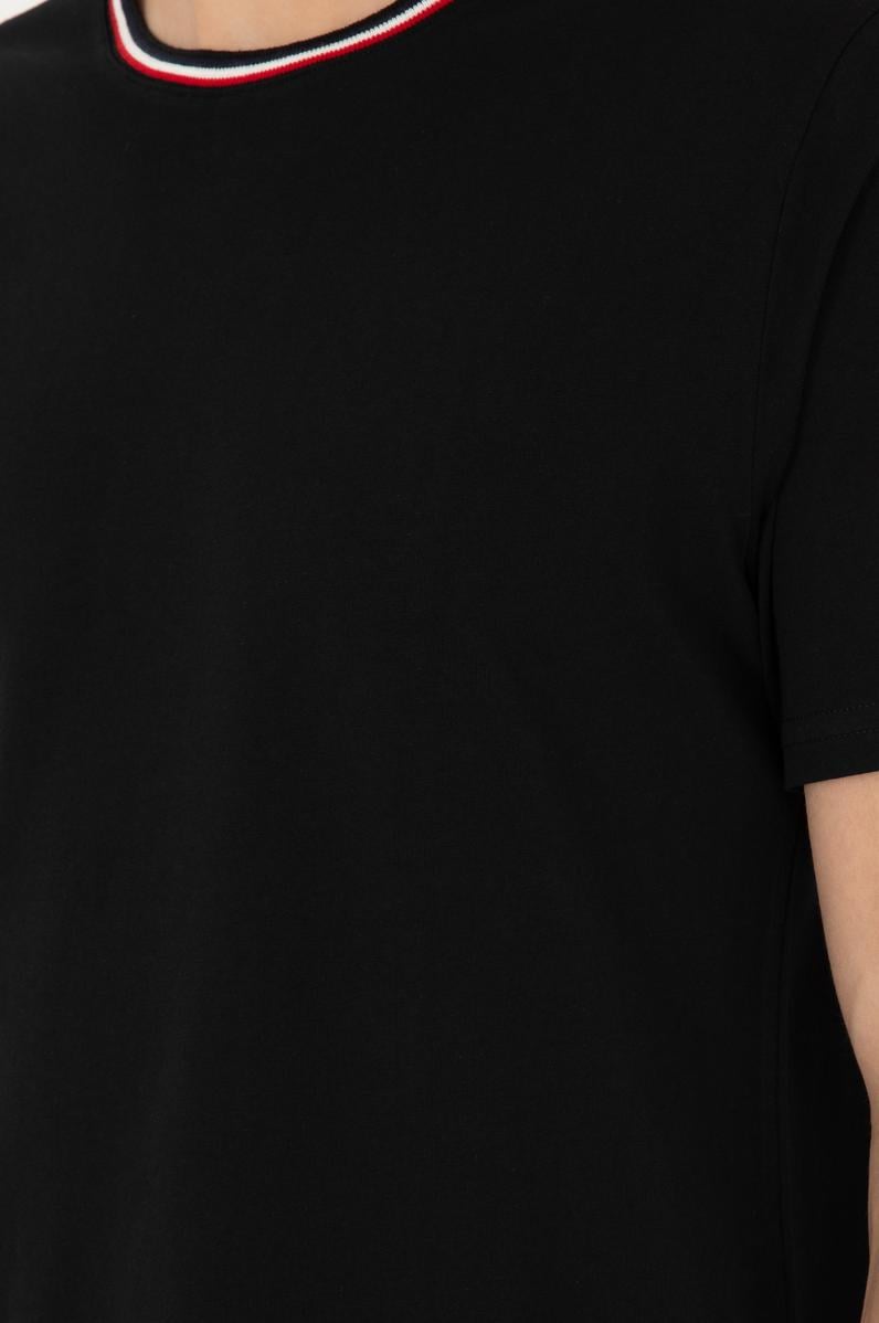 Erkek Regular Fit Bisiklet Yaka Siyah Tişört