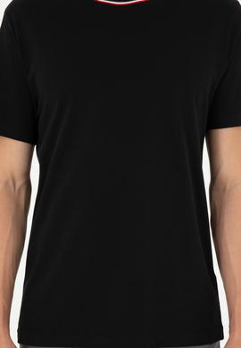 Erkek Regular Fit Bisiklet Yaka Siyah Tişört - 50294289028