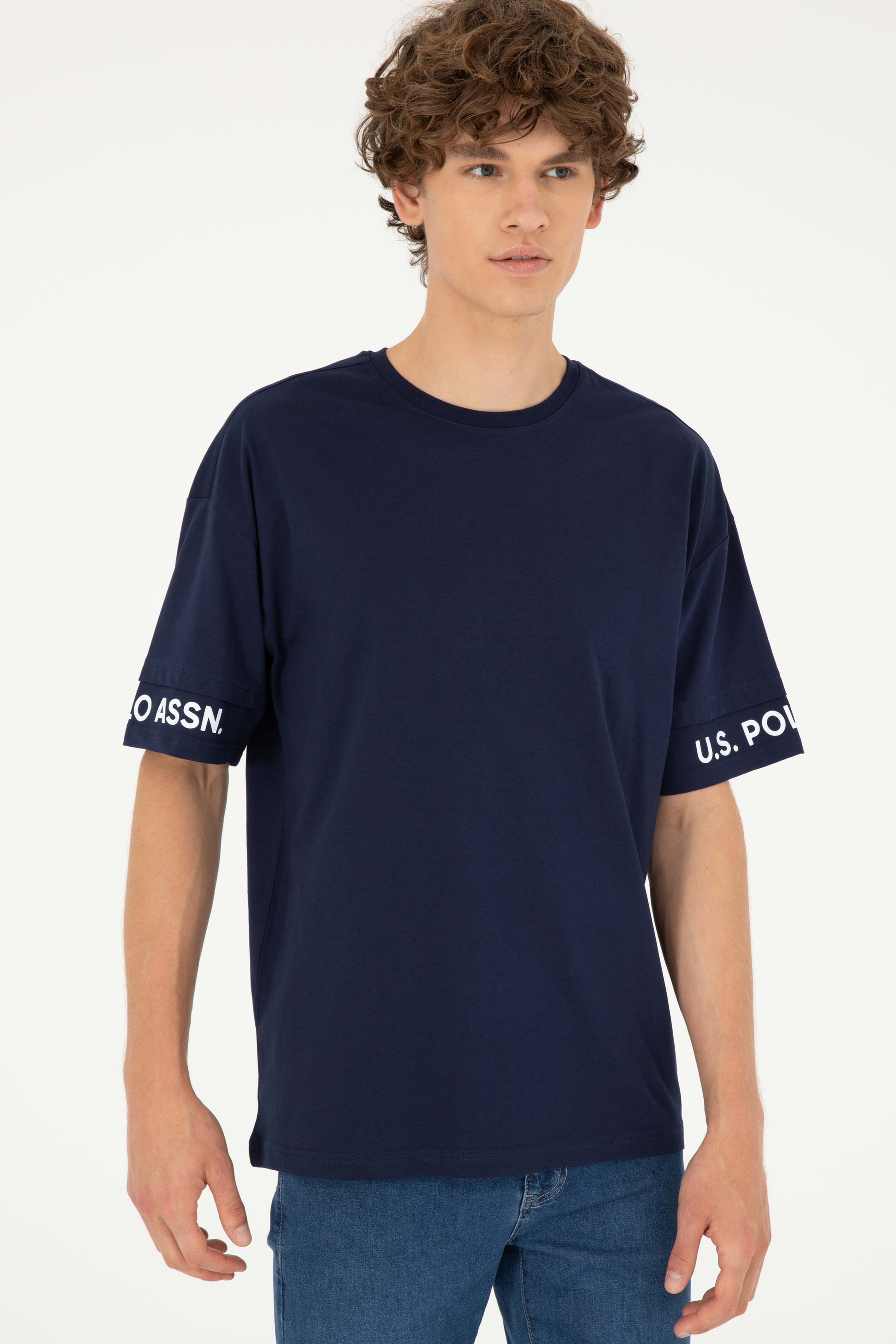 Erkek Comfort Fit Bisiklet Yaka Lacivert Tişört - Image 3