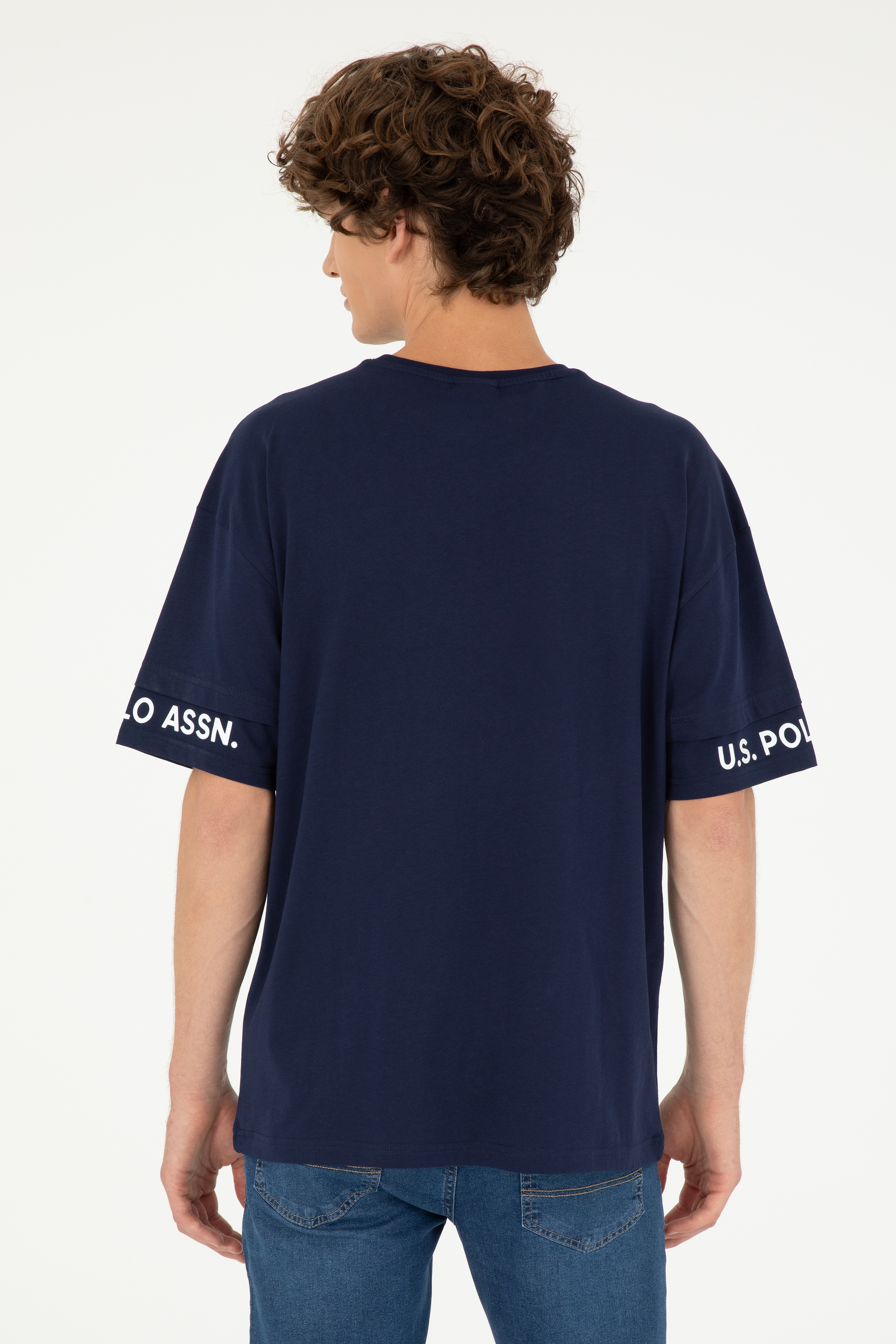 Erkek Comfort Fit Bisiklet Yaka Lacivert Tişört - Image 5