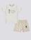 Kız Bebek Bej Puantiyeli 2'li Kısa Kol Tişört Takım