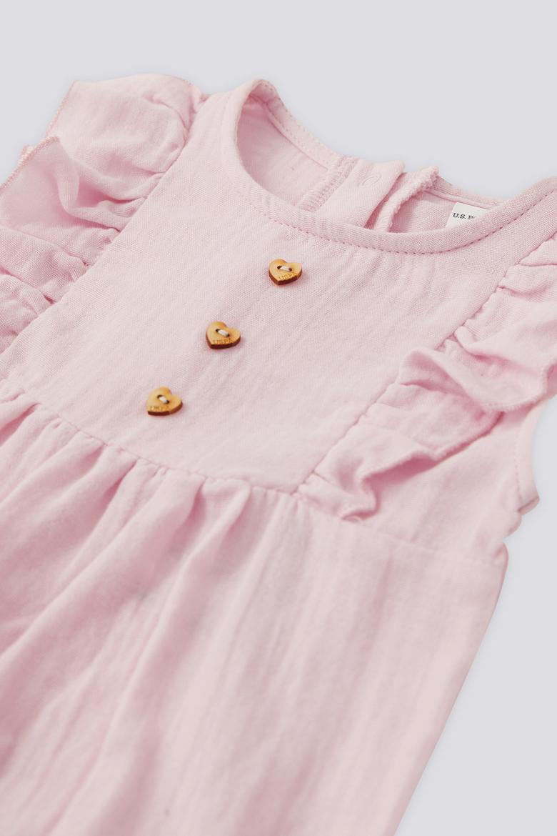 Kız Bebek Pembe Fırfırlı Tulum - 50303764005